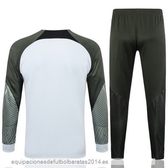 Nuevo Conjunto Completo Ropa Deportiva Con Cremallera Larga Barcelona 23/24 Blanco Verde Baratas